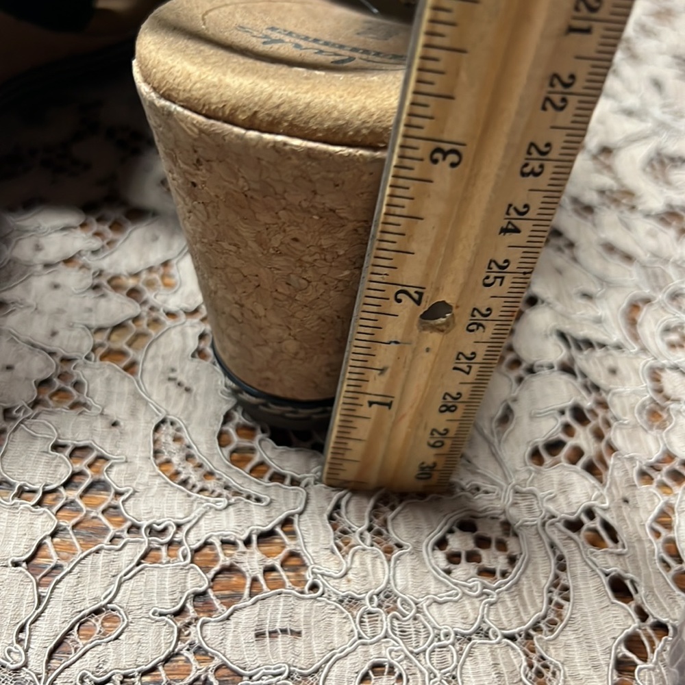 Clarks Collection Black Leather Cork Wedge Size 7… - image 8